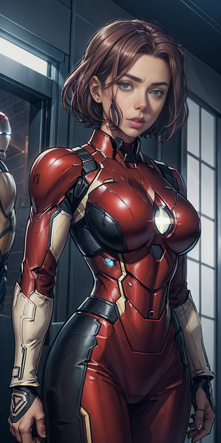 Scarlett Johansson in Iron Man armor: Mark XLIX Rescue Armor, Detailed costume design