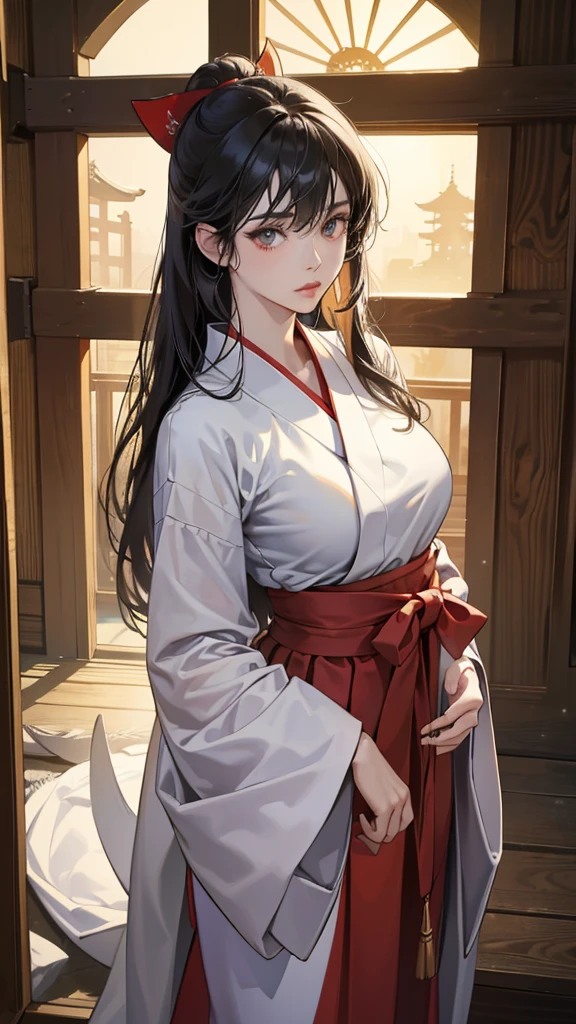 (Caucasian woman, female, dark brown hair, pale skin, brown eyes, solo portrait, natural breasts) green kimono, long flowing kimono, green clothing, dragon print kimono, smiling, standing inside, good lighting, daytime, ( inside of a castle, medieval setting, stone walls), ((masterpiece, best quality)), art by greg rutkowski,  (detailed Bonifasko lighting), (detailed face), (detailed skin), BREAK, (( flowing hair)), ((facing viewer)), (cinematic lighting), ((detailed background)), ((portrait view, face focus)), ((face focus)), (half body shadow), [backlighting], [crepuscular ray], [detailed ambient light], [gray natural lighting], [ambient light on the belly], [sharp focus], (questionable content), (shaded), ((masterpiece)), Commission for High Res,Sakimichan beautiful, masterpiece, natural breasts, medium breasts, best quality, detailed image, bright colors, detailed face, perfect lighting, perfect shadows, perfect eyes, girl focus, brown eyes, flawless face, face focus, gaze at the viewer, half-closed eyes, 1girl, solo, full body, (masterpiece:1.21), (best quality:1.2), (illustration:1.2), (cinematic lighting:1.3), detailed skin, balanced coloring, global illumination, ray tracing, good lighting, ((brown hair, green kimono, dragon print on kimono))
