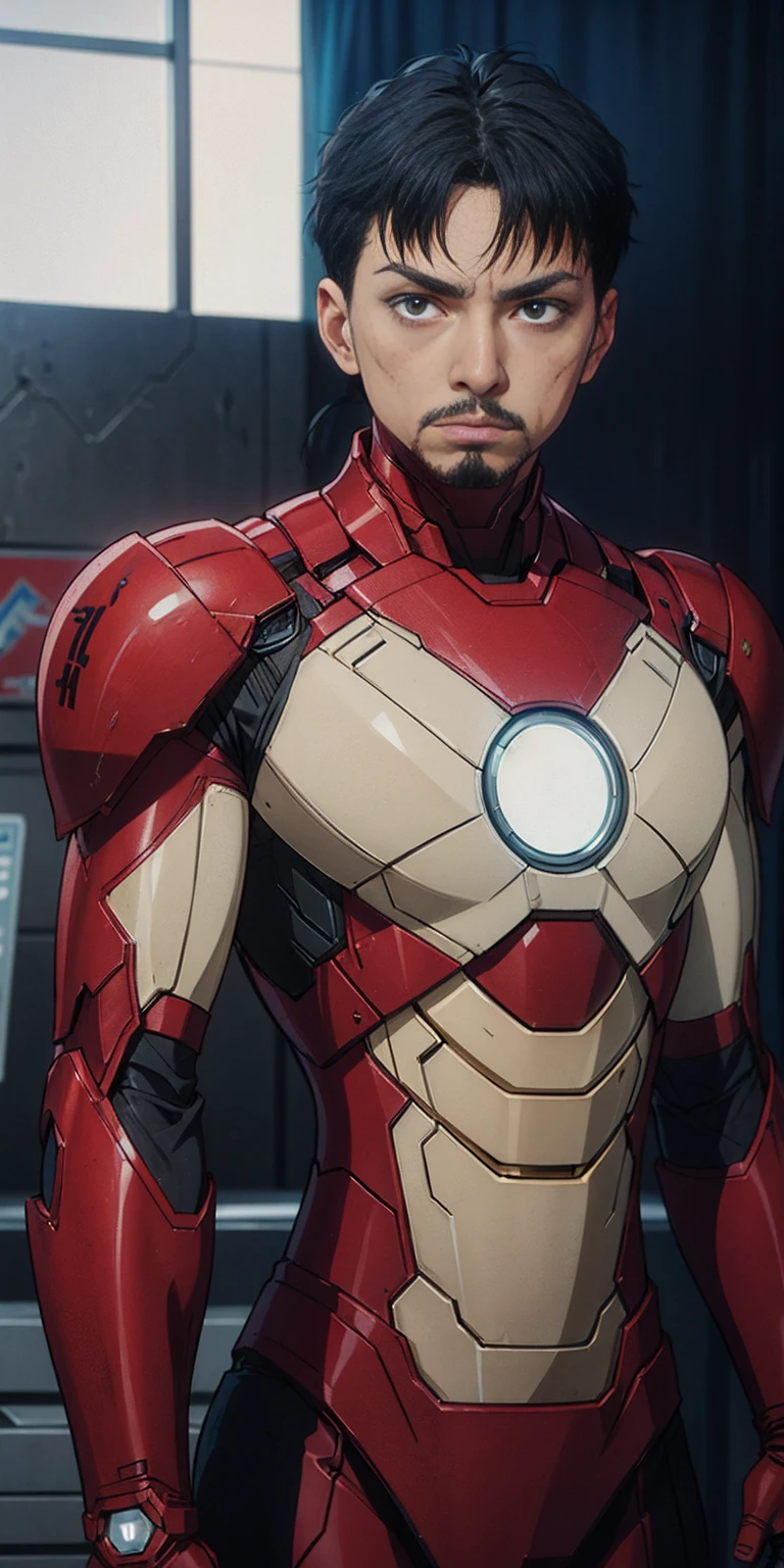 Akira Todo in Iron Man armor: Mark XLIX Rescue Armor, Detailed costume design