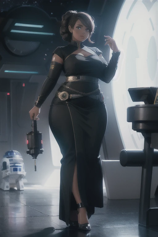 (Best quality), (high resolution), (detailed),1woman, curvy lady, togruda species female, star wars