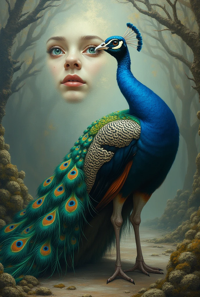 Predator kiss White Peacock,full bodyesbian,Authentic background
