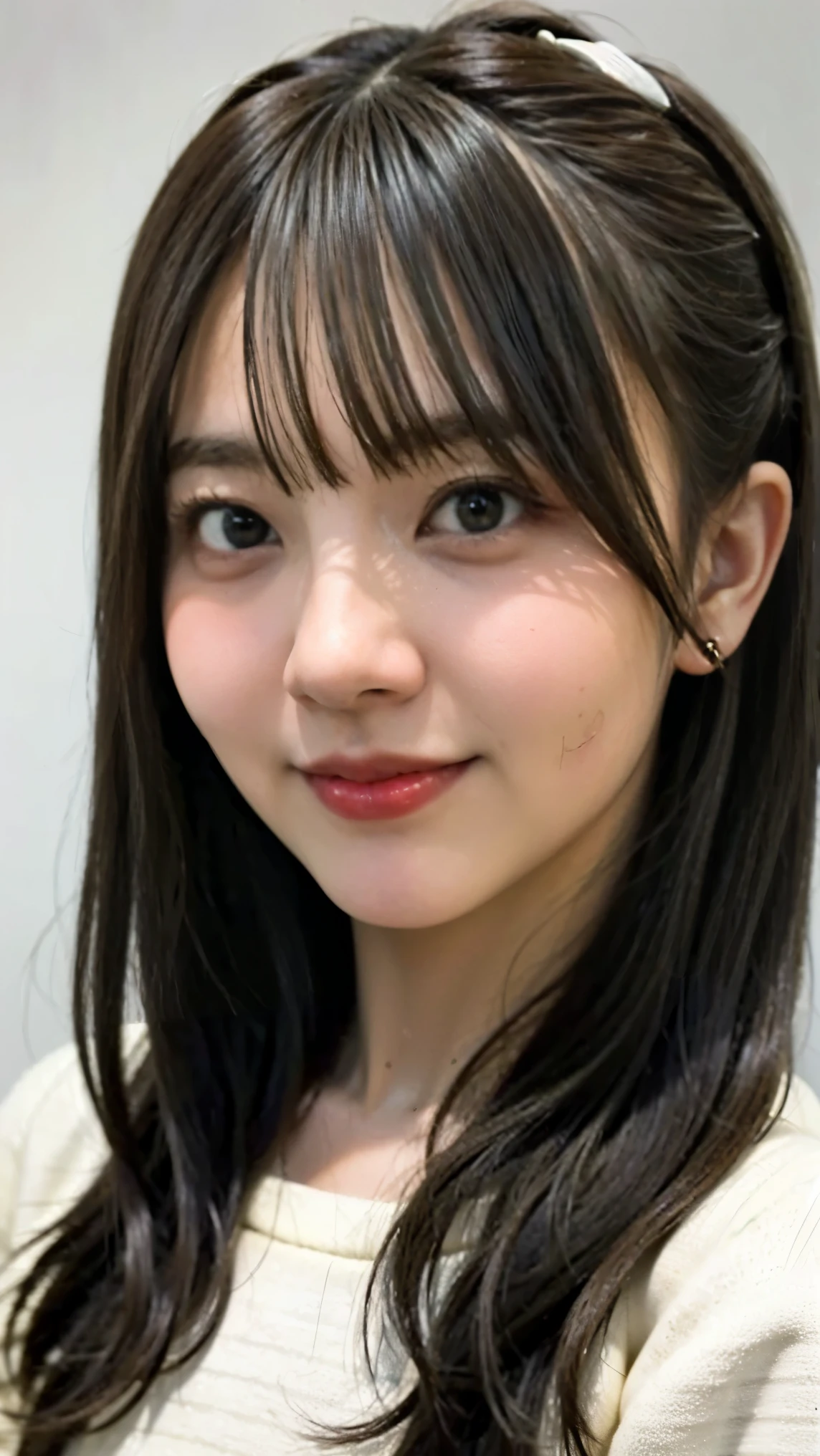 Cute Japanese Women Photos, smile:1.78, 20-year-old, Oil, One Length Hair＆Straight Hair Balm:1.55, (photo Realistic:1.4), (hyper Realistic:1.4), (Realistic:1.3), (Smoother lighting:1.05), (Improving the quality of cinema lighting:0.9), 32K, 1 person,20-year-oldの, Realistic lighting, Backlight, The light shines on your face, Ray Tracing, (Bright light:1.2), (Improvement of quality:1.4), (Highest quality Realistic textured skin:1.4), fine grain, Detailed face,(smile:0), (Emphasis on face close-up:1.3), (Enhances the beauty of skin texture:1.1),((Extremely precise and accurate anatomy:1.0)), (Enhances the beauty of skin texture:1.1), Clean and glowing skin, mesh, thin:1.2, (Realistic:1.3), Realisticなライティング, (Smoother lighting:1.05), 32K, One Japanese woman, fine grain, Detailed face, (Film Grain:1.1),(Accentuates body lines:1.1), High resolution, Natural look, Kind eyes, Improves hair quality, Delicate light and shadow, Transparent muscles, Graceful pose, Beautiful Eyes, Sharp details, Soft light reflection, Beautiful contours, Delicate skin tone, Fine hair texture,Cute Japanese Women Photos,