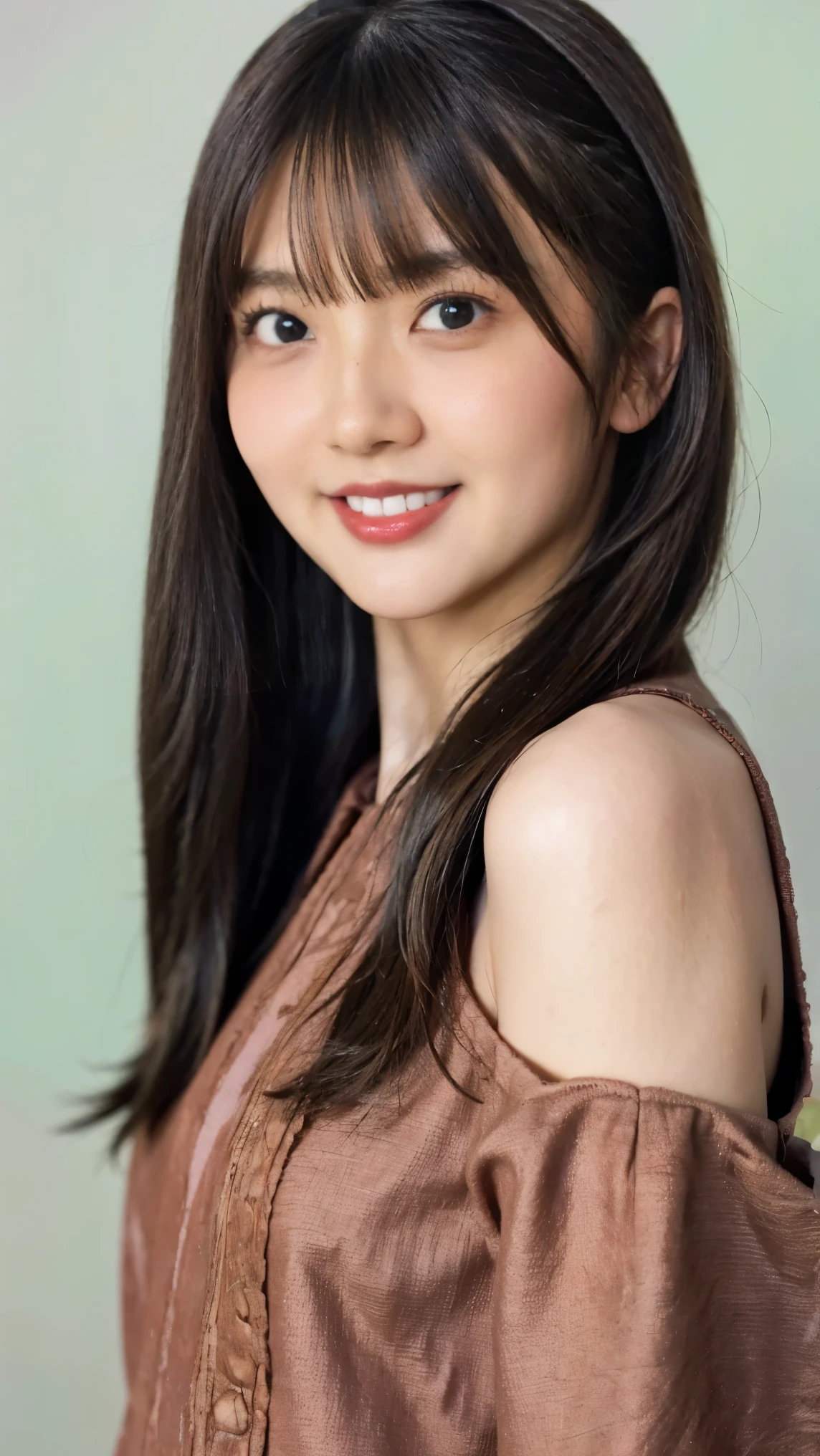 Cute Japanese Women Photos, smile:1.78, 20-year-old, Oil, One Length Hair＆Straight Hair Balm:1.55, (photo Realistic:1.4), (hyper Realistic:1.4), (Realistic:1.3), (Smoother lighting:1.05), (Improving the quality of cinema lighting:0.9), 32K, 1 person,20-year-oldの, Realistic lighting, Backlight, The light shines on your face, Ray Tracing, (Bright light:1.2), (Improvement of quality:1.4), (Highest quality Realistic textured skin:1.4), fine grain, Detailed face,(smile:0), (Emphasis on face close-up:1.3), (Enhances the beauty of skin texture:1.1),((Extremely precise and accurate anatomy:1.0)), (Enhances the beauty of skin texture:1.1), Clean and glowing skin, mesh, thin:1.2, (Realistic:1.3), Realisticなライティング, (Smoother lighting:1.05), 32K, One Japanese woman, fine grain, Detailed face, (Film Grain:1.1),(Accentuates body lines:1.1), High resolution, Natural look, Kind eyes, Improves hair quality, Delicate light and shadow, Transparent muscles, Graceful pose, Beautiful Eyes, Sharp details, Soft light reflection, Beautiful contours, Delicate skin tone, Fine hair texture,Cute Japanese Women Photos,