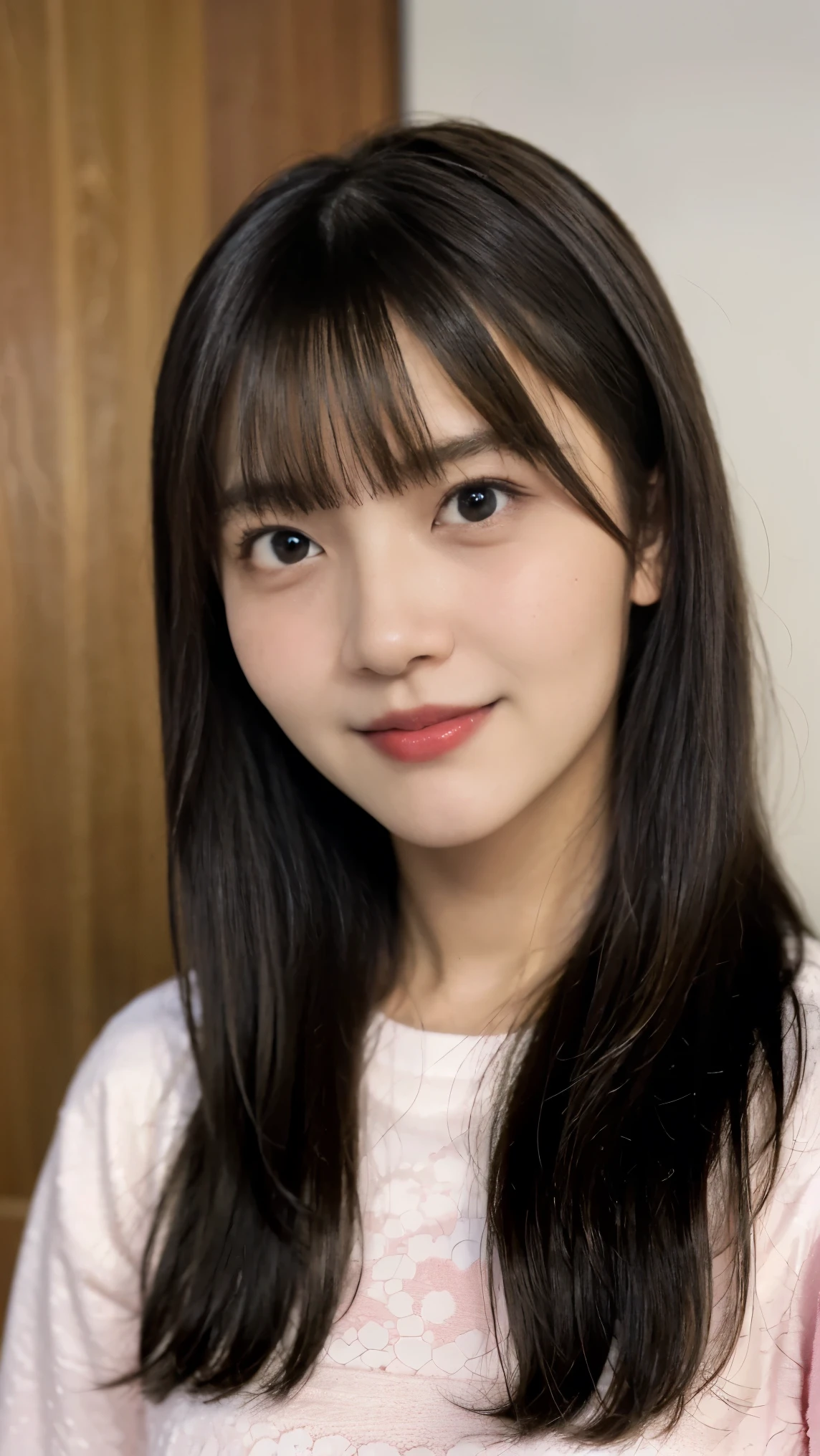 Cute Japanese Women Photos, smile:1.78, 20-year-old, Oil, One Length Hair＆Straight Hair Balm:1.55, (photo Realistic:1.4), (hyper Realistic:1.4), (Realistic:1.3), (Smoother lighting:1.05), (Improving the quality of cinema lighting:0.9), 32K, 1 person,20-year-oldの, Realistic lighting, Backlight, The light shines on your face, Ray Tracing, (Bright light:1.2), (Improvement of quality:1.4), (Highest quality Realistic textured skin:1.4), fine grain, Detailed face,(smile:0), (Emphasis on face close-up:1.3), (Enhances the beauty of skin texture:1.1),((Extremely precise and accurate anatomy:1.0)), (Enhances the beauty of skin texture:1.1), Clean and glowing skin, mesh, thin:1.2, (Realistic:1.3), Realisticなライティング, (Smoother lighting:1.05), 32K, One Japanese woman, fine grain, Detailed face, (Film Grain:1.1),(Accentuates body lines:1.1), High resolution, Natural look, Kind eyes, Improves hair quality, Delicate light and shadow, Transparent muscles, Graceful pose, Beautiful Eyes, Sharp details, Soft light reflection, Beautiful contours, Delicate skin tone, Fine hair texture,Cute Japanese Women Photos,