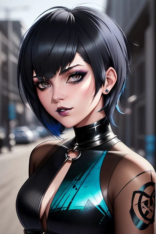 a woman with green hair and a black top is posing, tatsumaki from one punch man, anime girl wearing a black dress, rei hiroe black lagoon manga, anime visual of a young woman, nico robin, 1 7 - year - old anime goth girl, female anime character, seductive anime girl, pin on anime, tatsumaki