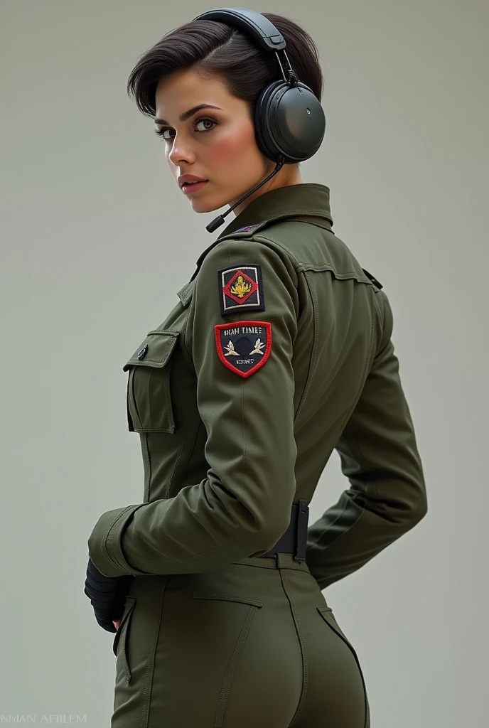 peta in police uniform, neckline