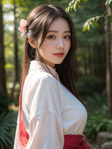 Great quality, masterpiece, High Resolutiupon, One girl, blush, (Cute Smile: 0.8), Star Eyes, chinese hanfu, hair accessory, jewelry, beauty, upon_body, Tyndall effect, Realistic, Peach Blossom Forest, Light Edge, Two-tupone Lighting, (Skin with attention to detail: 1.2), 8k ウルトラHD, Digital SLR, Soft Light, high quality, Volumetric Lighting, Voyeur, photograph, High Resolutiupon, 4K, 8k, Background Blur