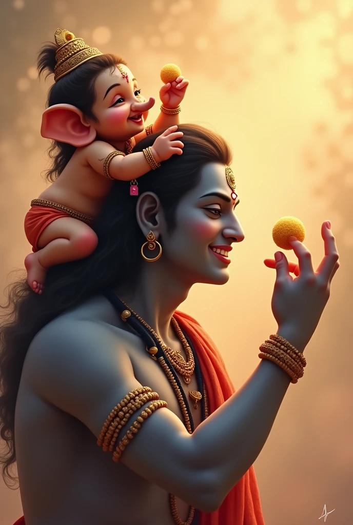 Ganesh and murugan are laughing at the clouds heaven