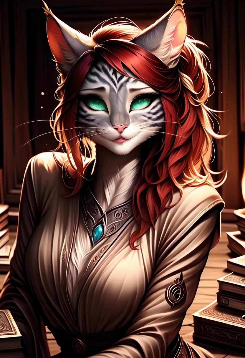 a sexy nude catgirl with long detailed red hair, beautiful detailed eyes, beautiful detailed lips, extremely detailed face, longeyelashes,seductive expression, erotic pose, having sex with a muscular man, dramatic lighting, chiaroscuro, cinematic composition, vibrant colors, highly detailed, photorealistic, 8k, (best quality,4k,8k,highres,masterpiece:1.2),ultra-detailed,(realistic,photorealistic,photo-realistic:1.37), nude