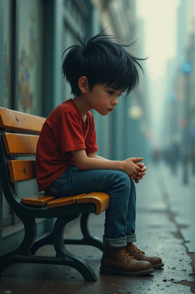 boy sitting on the roof smoking