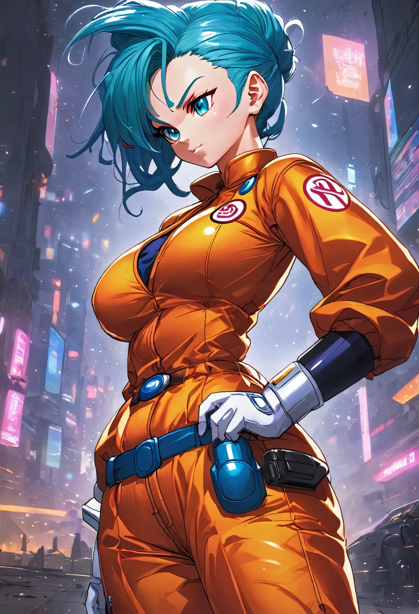 Bulma, dragon ball, Cyberpunk Uniform, sexy pose