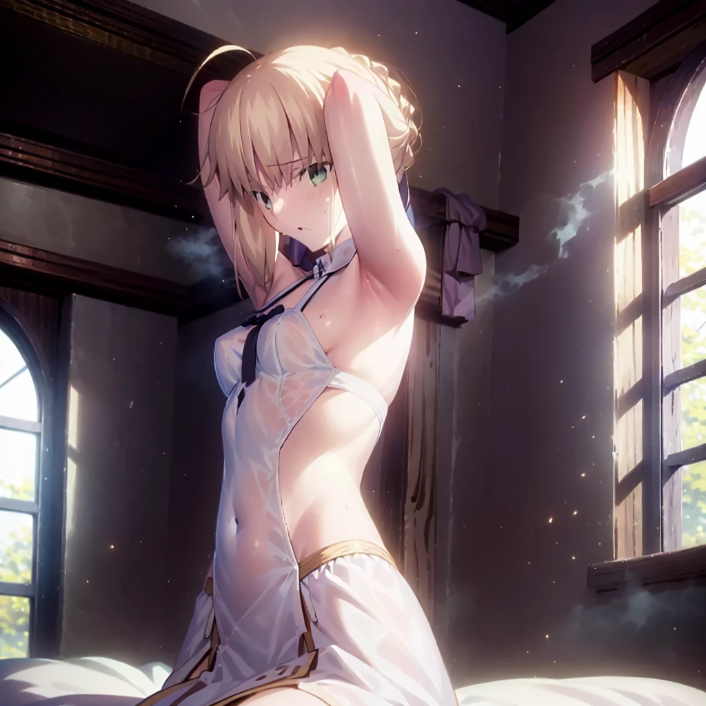 High resolution, 最high resolution,high resolution,{Things to know_f de stay night ufotable:1.15}, Rubio_ Best Quality, masterpiece, フルnude,Sweatだく,Blushing,smile,Armpitアップ,Sweat,Armpitを広げて見せている,bed,Moist,Blonde,whole body,pubic hairあり,Love juice,Armpit,side,sideの下,Armpitの下,sideアップ,Sweatをかいている,sideSweat,Upper Body, 1 person,sideズーム,Armpitズーム,Armpitを見せつける,sideを見せつける,両Arms behind head,nude,Raise your arms, Inner cavity reflection,whole body,Two arms,Alone,sexy,1 personだけ,Looking at me,膣からsemenが垂れている,front,pubic hair,Obscene lines,Ray tracing,Slender body,E Cup,Embarrassing,Armpit強調,side強調,ArmpitSweat,sideSweat,Wet Skin,Open your mouth,Noise Reduction,((Place your hands behind your head)),Emphasis on the crotch,Chest Enhancement,stage,Perfect lighting,体をfront,Look up,looking at the camera,真front,I don't want to go away.,体をfront,両Raise your arms,両Arms behind head,Embarrassing,Hands behind head,Hotel Rooms,bedの上,全naked,naked,膣からsemenが垂れている,bedに横たわる,,フルnude,オイルを塗ったテカテカのsideの下を見せる、オイルを塗った光沢のあるsideの下:1.30、Surreal、sideの下、オイルを塗った光沢のあるsideの下:1.30、光沢のあるsideの下、オイルを塗ったぬるぬのsideの下:1.30、ぬるぬるした光沢のあるsideの下:1.20、明るく詳細なsideの下、sideの下の細かいシワ:1.7、リアルなsideのシワ:1.7、sideの下を照らす光:1.4、side毛穴の細部まで), Armpit見せポーズ,side見せポーズ,Nipples,Nipplesが立っている,No clothes,素っnaked,Armpitアップ,sideアップ,NaughtyなArmpit,Naughtyなside,Sweat,Naughty,Arms behind head,Armpitを広げる,sideを広げる,Embarrassed look,Love juiceが垂れている,NaughtyなPussy,体をfrontへ,pubic hairが生えている,pubic hair,semen,semenまみれ,Naughtyな体,Naughtyな身体,NaughtyなPussy,Naughtyなgenital,genital,NaughtyなPussy,Naughtyなnaked,Naughtyなnaked体,Naughtyな肉体,Naughtyなボディー,恥ずかしそうにArmpitを見せている,恥ずかしそうにsideを見せている,lotion,lotionまみれ,Vaginal fluid,Vaginal fluidが垂れている,Love juice,Love juiceが垂れている,semenでベタベタ,Sticky with semen,Sperm,Spermまみれ,Spermでベタベタ,Pussy,Pussyを見せつける,Pussy,Pussyを見せつける,Embarrassed look,Groinにタトゥー,Groin,View your viewers,genital,女genital,湿ったArmpit,湿ったside,smile,4K,（8k）,Noise Reduction,Place your hands behind your head,Emphasis on the crotch,((Place your hands behind your head)),(Shiny, oily skin), Raise the hand, (Raise your arms above your head:1.5), Put your arms behind your head, sideの下, (sideの下 into viewer's face:1.5), (View your viewers:1.5), Raise the hand,蒸れたArmpit,蒸れたside, sideの下を露出させる,Armpitの下を露出させる,両手を頭に当ててbedに座わる,蒸れたArmpit,蒸れたside,Armpitをアップ,sideをアップ,