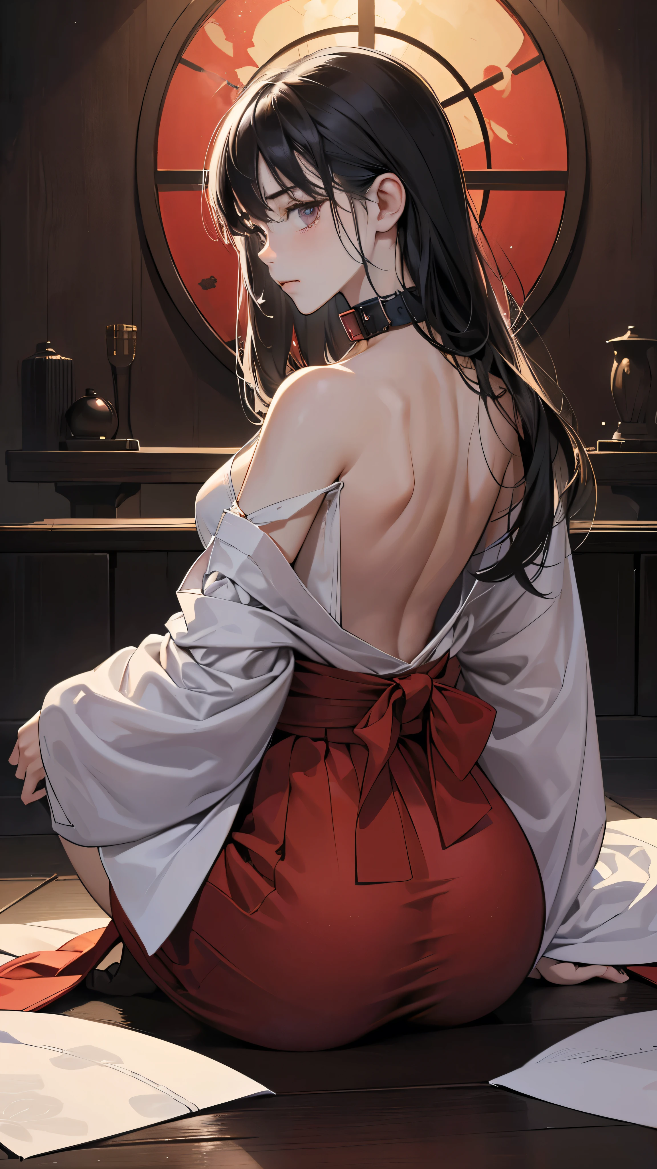 A beautiful woman, ((martial art))), masterpiece, top quality, ultra detail, ((anime)), nipples, from behind