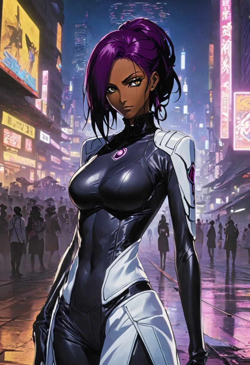 Yoruichi Shihoin, Bleach, Cyberpunk Uniform, sexy pose