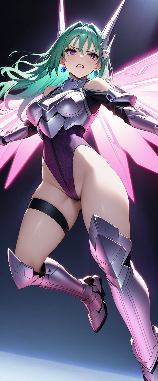 Highest quality　Highest quality　Draw a face carefully　High quality anime style faces　Super shiny skin　Black full body suit　Purple Pantyhose　barefoot　Succubus　Lure　smile　Rear View　Back view （Huge breasts：1.8) （nsfw:1.7）,