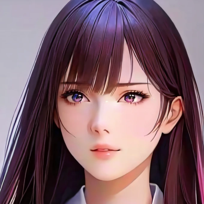 A close-up of a woman with long hair and a white shirt., anime girl in real life, realistic young anime girl, beautiful anime face natural, Beautiful face of half Japanese girls, Realistic anime face, photorealistic anime, beautiful anime face, semi realistic anime, awesome anime face portrait, girl with pretty face, hyperrealistic anime, photorealistic anime girl render