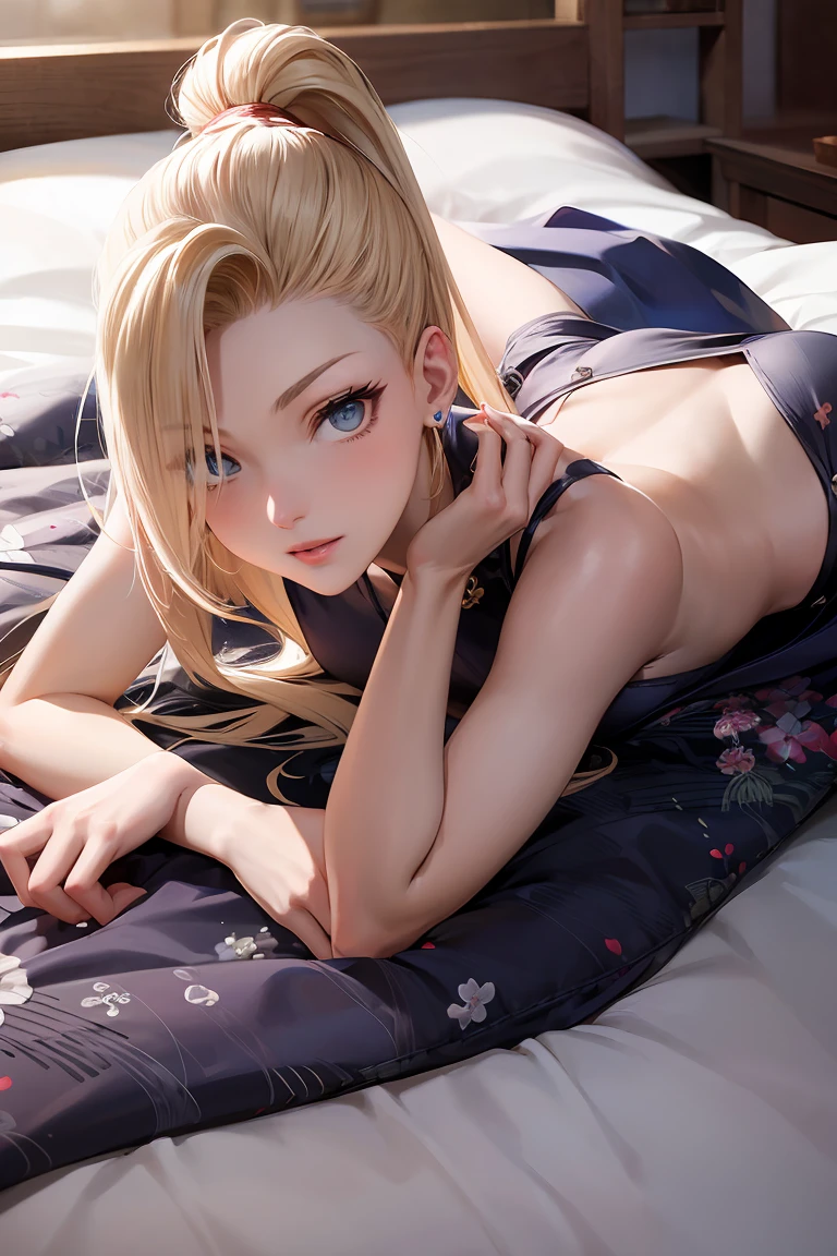 anime - style image of a woman in a lingerie laying on a bed, Smooth translucent white skin, seductive anime girls, Realistic young gravure idol, Shiny white skin,  pale milky white porcelain skin, posing in bed, Photorealistic anime, Smooth anime CG art,  on my bed，Seductive eye，pretty eyes