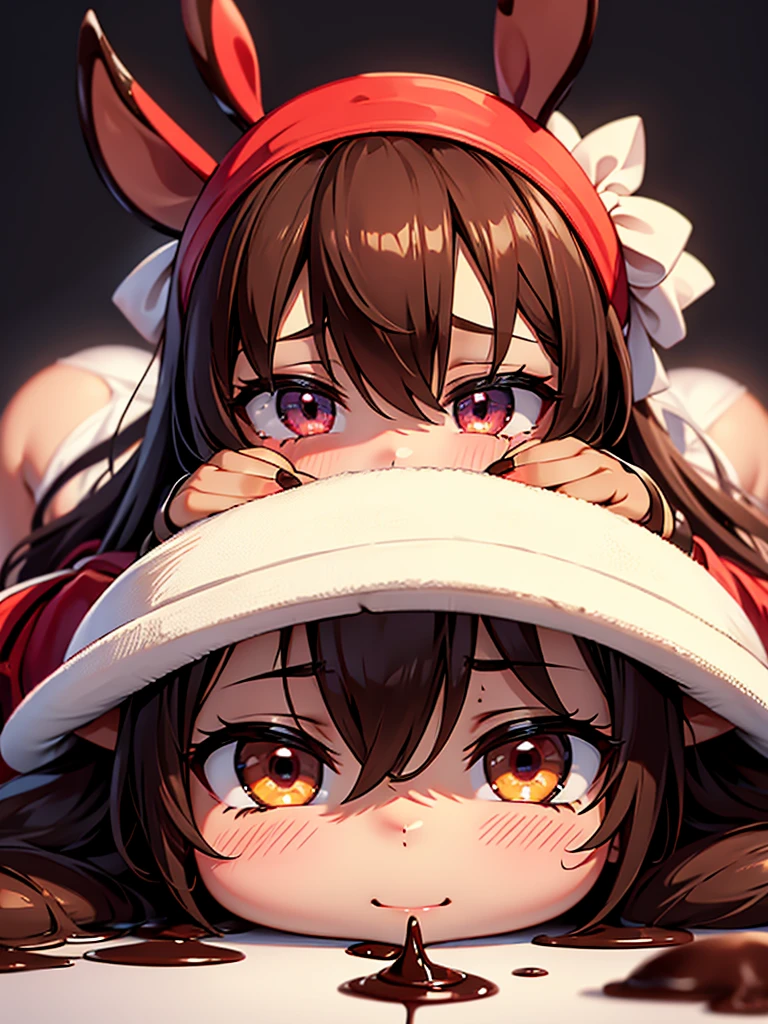 an angry reindeer, red nose 
best quality, aesthetic, anime,