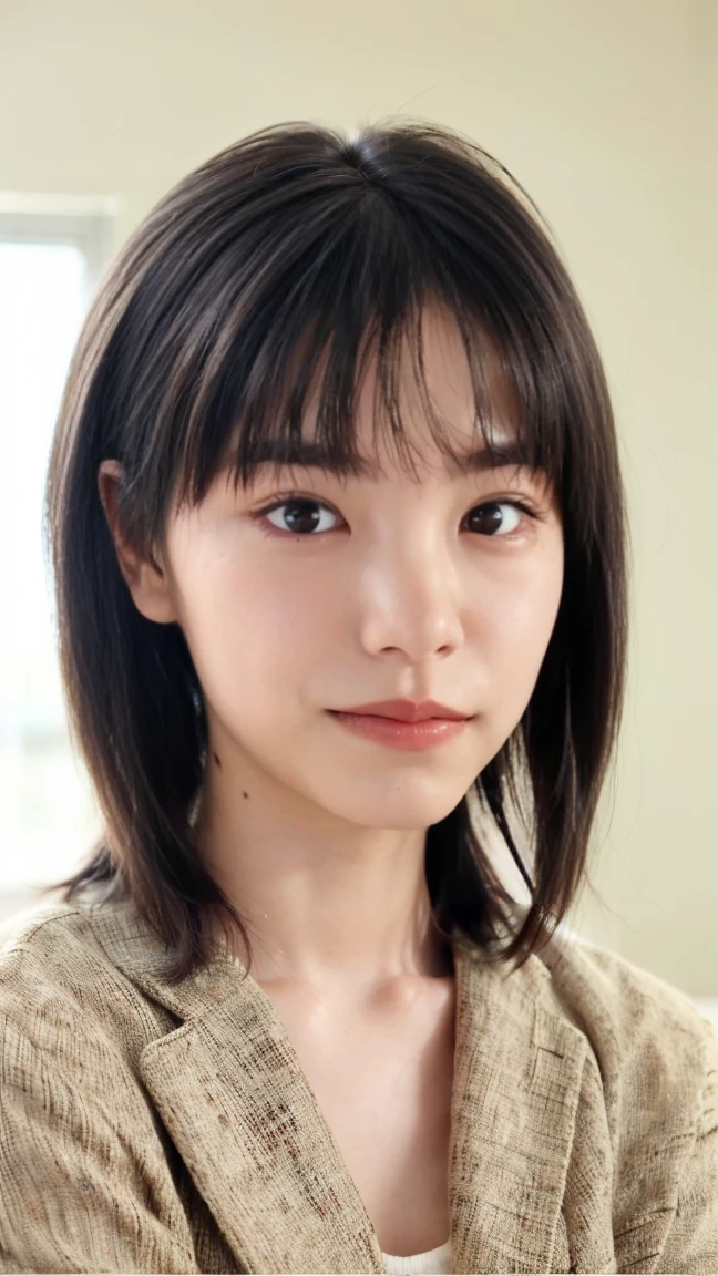 Cute Japanese Women Photos, smile:1.78, 20-year-old, Oil, One Length Hair＆Straight Hair Balm:1.55, (photo Realistic:1.4), (hyper Realistic:1.4), (Realistic:1.3), (Smoother lighting:1.05), (Improving the quality of cinema lighting:0.9), 32K, 1 person,20-year-oldの, Realistic lighting, Backlight, The light shines on your face, Ray Tracing, (Bright light:1.2), (Improvement of quality:1.4), (Highest quality Realistic textured skin:1.4), fine grain, Detailed face,(smile:0), (Emphasis on face close-up:1.3), (Enhances the beauty of skin texture:1.1),((Extremely precise and accurate anatomy:1.0)), (Enhances the beauty of skin texture:1.1), Clean and glowing skin, mesh, thin:1.2, (Realistic:1.3), Realisticなライティング, (Smoother lighting:1.05), 32K, One Japanese woman, fine grain, Detailed face, (Film Grain:1.1),(Accentuates body lines:1.1), High resolution, Natural look, Kind eyes, Improves hair quality, Delicate light and shadow, Transparent muscles, Graceful pose, Beautiful Eyes, Sharp details, Soft light reflection, Beautiful contours, Delicate skin tone, Fine hair texture,Cute Japanese Women Photos,