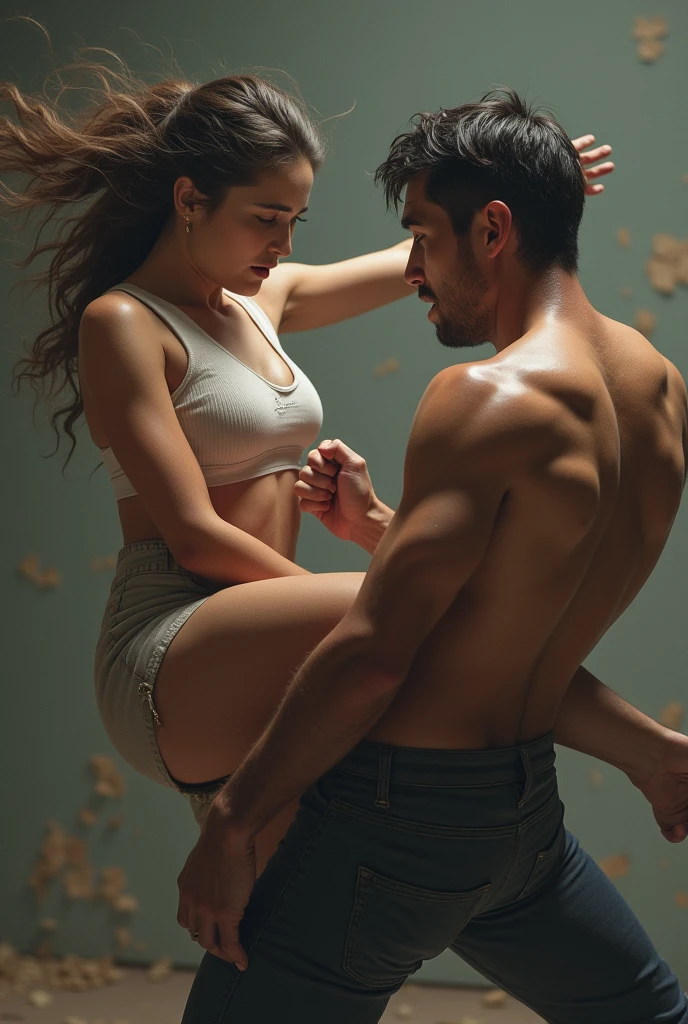 Like a chair with a naked woman on all fours being mounted by her master who is wearing clothes.