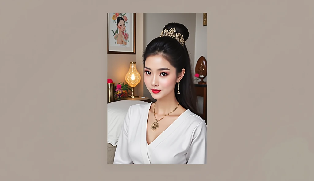 sitting at desk、 girl in,whole body、long hair-, rainbow hair,boots,open mouth,bright smile、kawaii pose、flowing iridescent silk、face、raise your eyes、Colorcon heart pattern、floral dress、There are flowers even in front of me、Sakura petals、season!!: spring☀ 🍂,Doing handicrafts