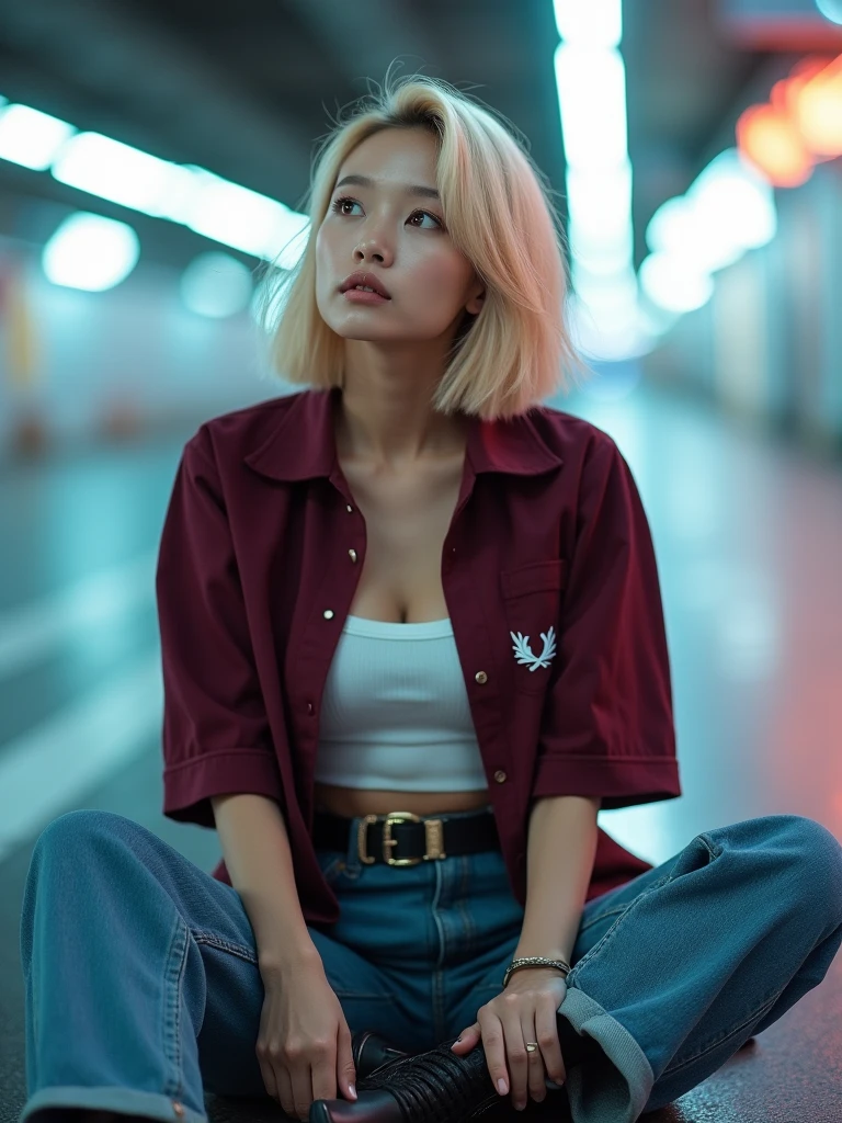 (8K、Raw photography、top-quality、​masterpiece:1.2)、high-definition RAW color photography、professional photograpy、(realisitic、photoRealstic:1.37)、ciinematic light、1girl in、A smile、OL、Overflowing breasts、Big 、huge-breasted：2.0、s Office、Breasts overflowing from clothes、Sexy Office lady、Heavy makeup、Women's Suits、Tight jacket、tight skirts、earrings、Chest emphasis、 Skeleton Lingerie、Seductive face、seductiv 、big and natural sagging breasts、 big lips like black womans