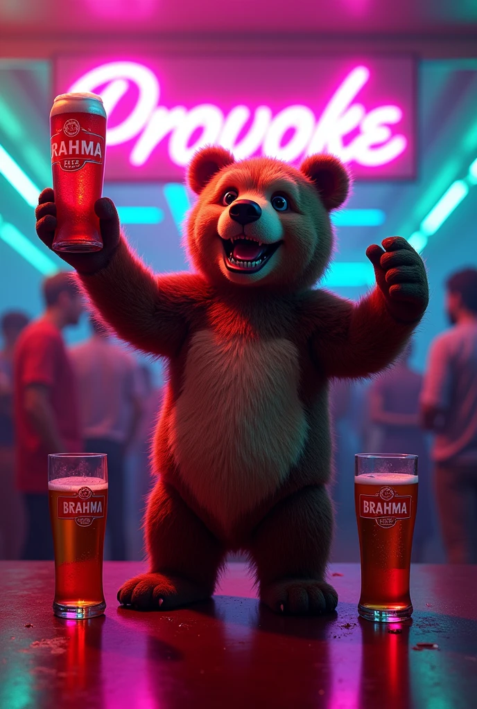 cinematic photo ((realistic Portrait)) of winnie pooh, trinking his beer in travern, realistic , detailed skin, detailed face, high quality photography, 3 point lighting, flash with softbox, 4k, Canon EOS R3, hdr, smooth, sharp focus, high resolution, award winning photo, 80mm, f2.8, bokeh . 35mm photograph, film, bokeh, professional, 4k, highly detailed