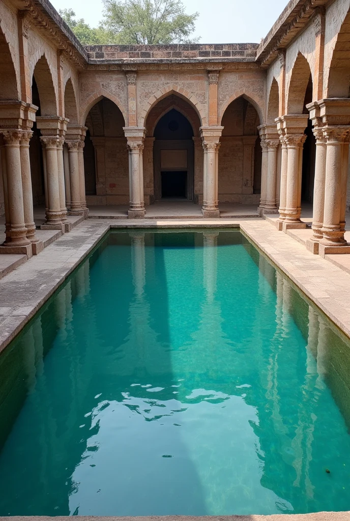 Persian Girl with an amazing vagina washes herself in a pool in mosque