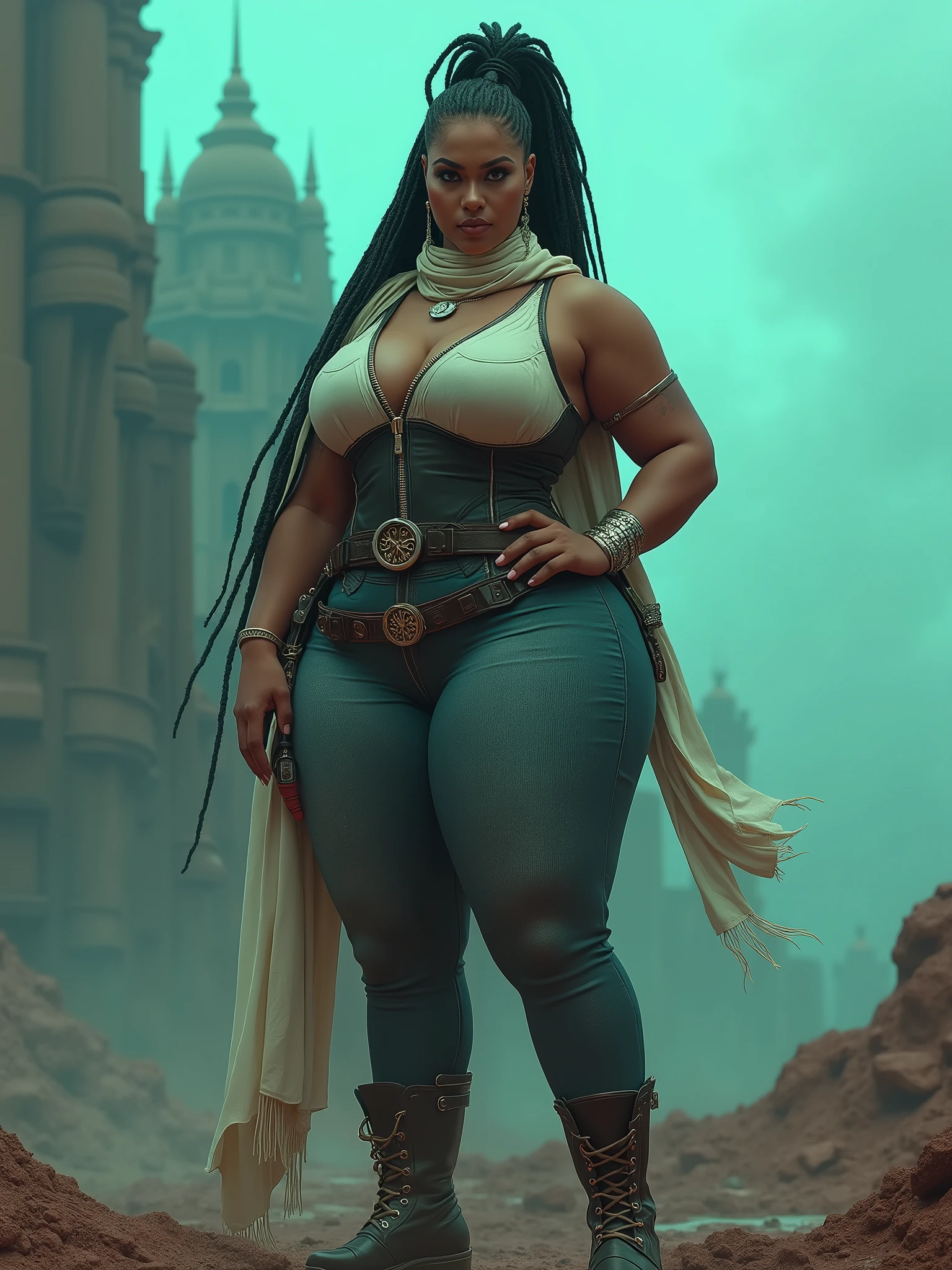 ((ultra high definition)), ((ultra high resolution)), ((ultra sharpness)), ((cinematic)), ((8K)), ((Unreal Engine 5)), ((Ultra Black girl)), ((extremely beautiful)), ((totally realistic)), ((total fidelity)), ((ultra chubby)), ((front view)), ((perfect body)), ((ultra detailed face)), ((ultra detailed eyes)), ((ultra detailed irises)), ((ultra detailed hands)), ((ultra detailed fingers)), (((alone))), (((full body))), ((natural lighting)), ((always the same face)), ((repeat always the same face)), ((always the same body)), ((always the same body proportions)), ((wearing a gold short dress)), ((in front of the pyramids in Cairo)), ((alone in the photo)), ((repeat the same clothes)), ((always the same clothes)), ((looking at the camera)), ((straight hair)), ((long hair)), ((light gray irises))