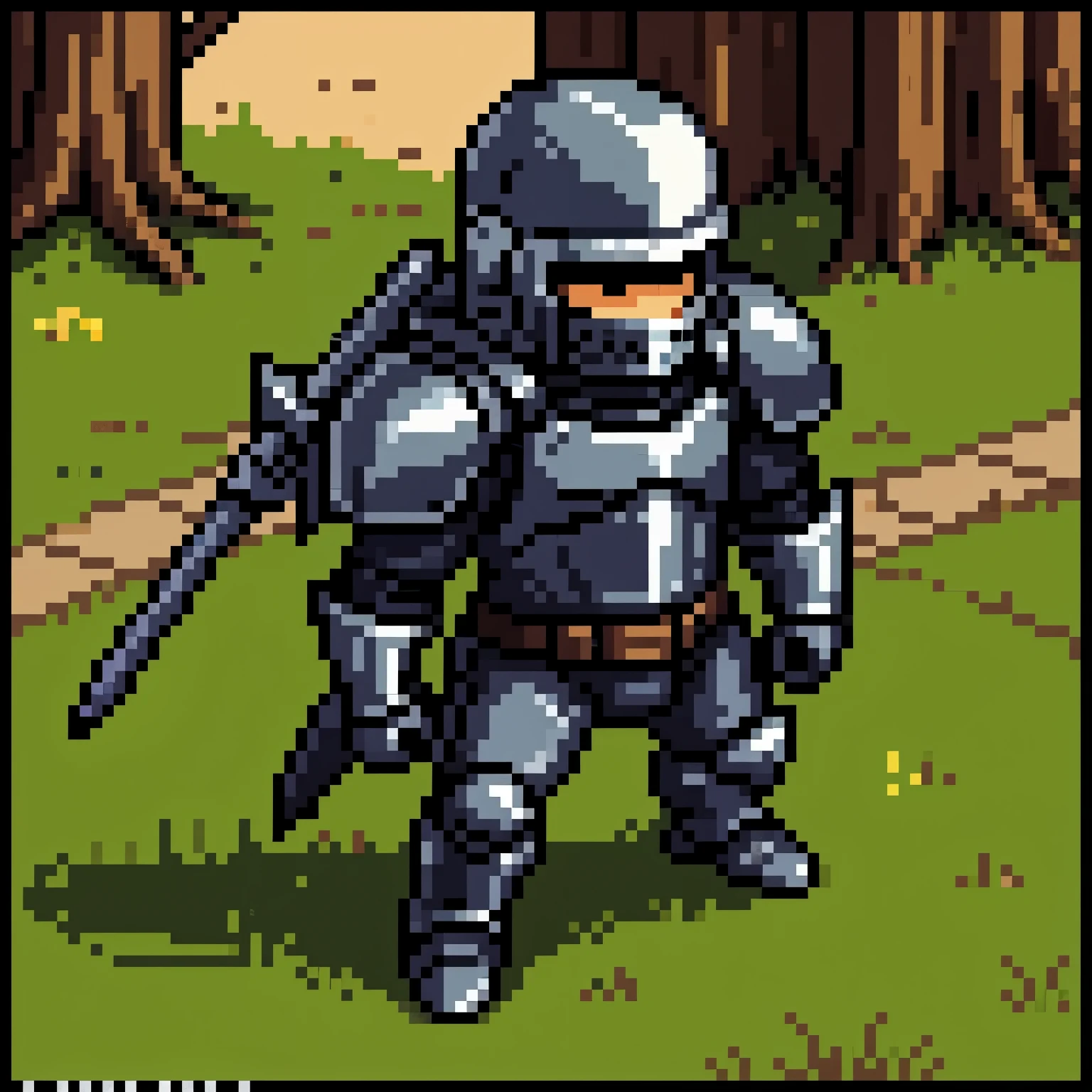 A 16 bit pixel knight.