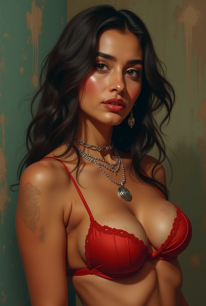 (masterpiece:1.2), (highest quality), (visible all over:1.3) ,(Super detailed), (8K, Complex), (lens 135mm,F1.8), (realistic)(black background:1.3), portrait photography, side lighting,edge lights up,best shadow,Area light source,perfect anatomy,perfect face shape,perfect for women,finest female bod,real Caulifa dragon ball super, pechos al desnudo, cara de disfrutar un orgasmo