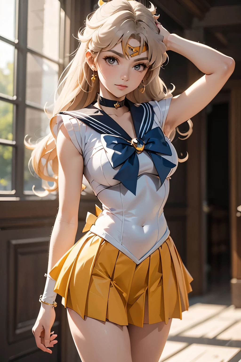 breathtaking 1girl, (sailor senshi uniform), award-winning, professional, highly detailed, blonde hair,