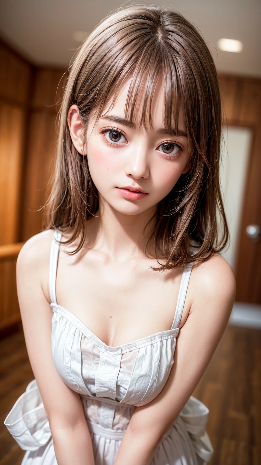 (1 nogizaka girl,The face of a ,RAW Photos,Photorealistic:1.5),(最high quality, high quality,High resolution, 最high quality,ultra High resolutionolution,High resolutionolution,High resolution,超High resolution,Large file size,8k,2k wallpaper,8k wallpaper,high quality texture,wonderful,Very delicate:1.4),one girl, Famous idols of Japan,Cute Face,Small face,Absurd,Ridiculous,incredibly Ridiculous,Blurred Background,,short hair,Cleavage,No makeup:1.2),Medium skin,Beautiful Skin,Detailed skin,Black Hair,Silky Hair,Iris,Japanese Nose,Five fingers,(Particles of light, Lens flare, Luminous Particles: 0.7),View your viewers,Bright lighting,Professional Lighting,girl、Bare thighs、One Shoulder、Small face、Inside the hall、Maid clothes with exposed breasts、Pull up your skirt、Surprised face