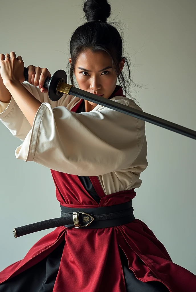 Samurai Swordsman　woman　In underwear　Full body sexy underwear　Full body sexy　　　Orange underwear
