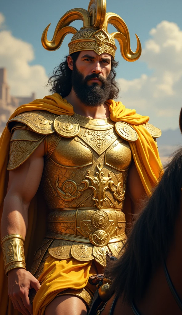 Create an image of a regal, yet naked, king parading through a city street, while a crowd applauds with forced smiles and hesitant claps. Somewhere in the scene, a child is seen, either far away or hidden in the crowd, with a look of truth and bravery, about to question the king.