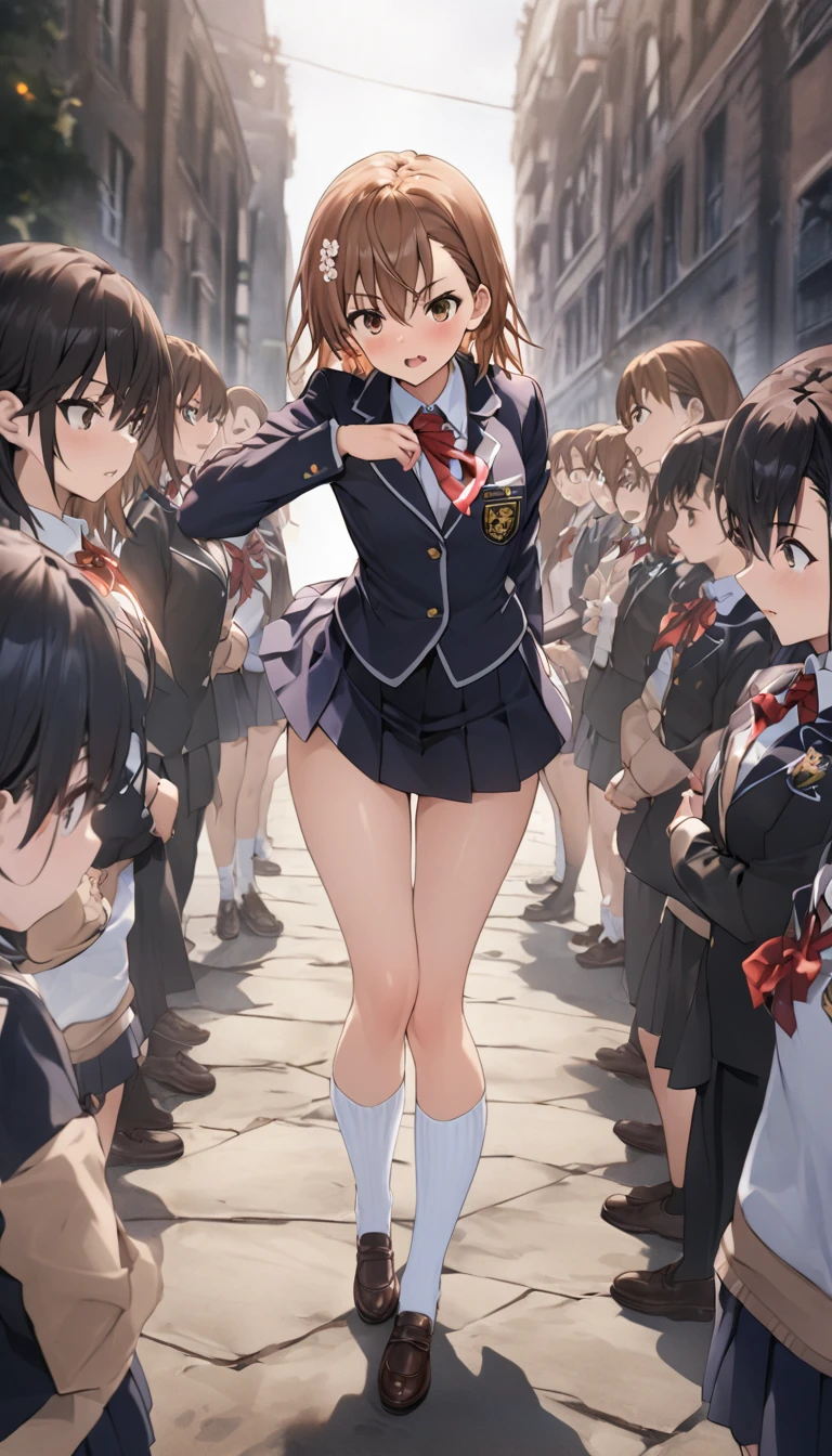 8K,best qualtiy、ultra-detailliert、masterpiece、realisitic、Photo Real、(One Woman、Wet hair),(((Naked on top、Underneath is a high school skirt))),((((Pull up the skirt with both hands、Show me the crotch of my white panties))))、((red blush、watching at viewers))、(Half body shot)、(In a dark room)、((Angle from directly below、Focus on the crotch、Background blur))、((small tits、Very skinny body、very thin thighs、very slender legs))、