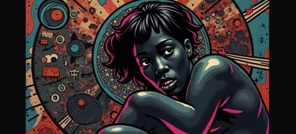 ((Vulgarity)), portrait, 1girl(someone addicted to sex, Prisoner),dark brown skin,Mohawk haircut,gonzo pornography