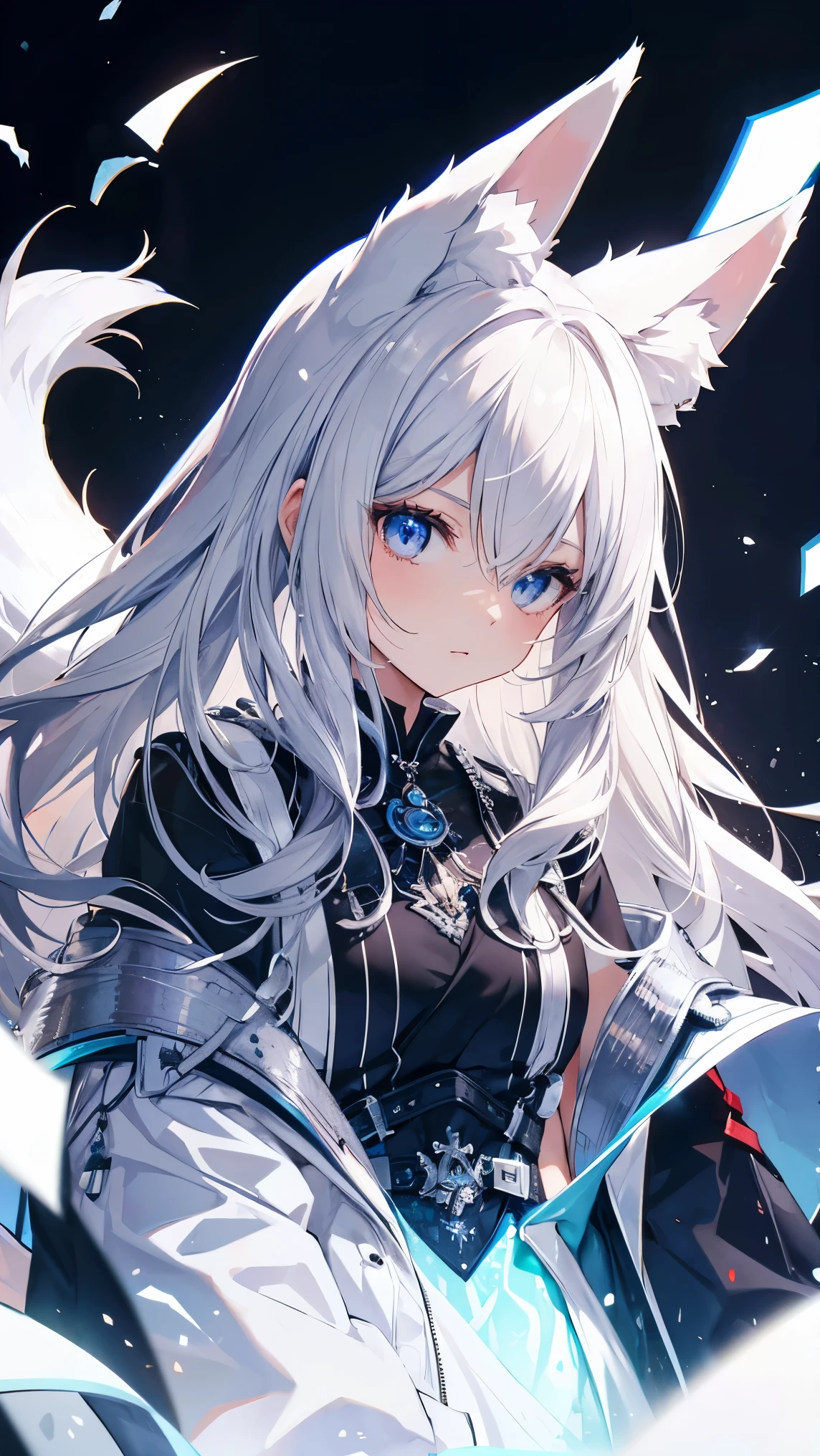 Anime girl with white hair and blue eyes in a black dress, white haired god, detailed digital anime art, Best Anime 4K Kona-chan Wallpaper, 8K high quality detailed art, anime style 4k, digital anime art, Cute anime wife in a nice dress, anime art wallpaper 8k, [ 4K digital art ]!!, perfect white haired girl