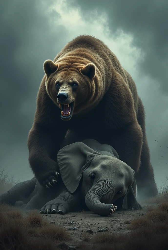 african elephant vs bear