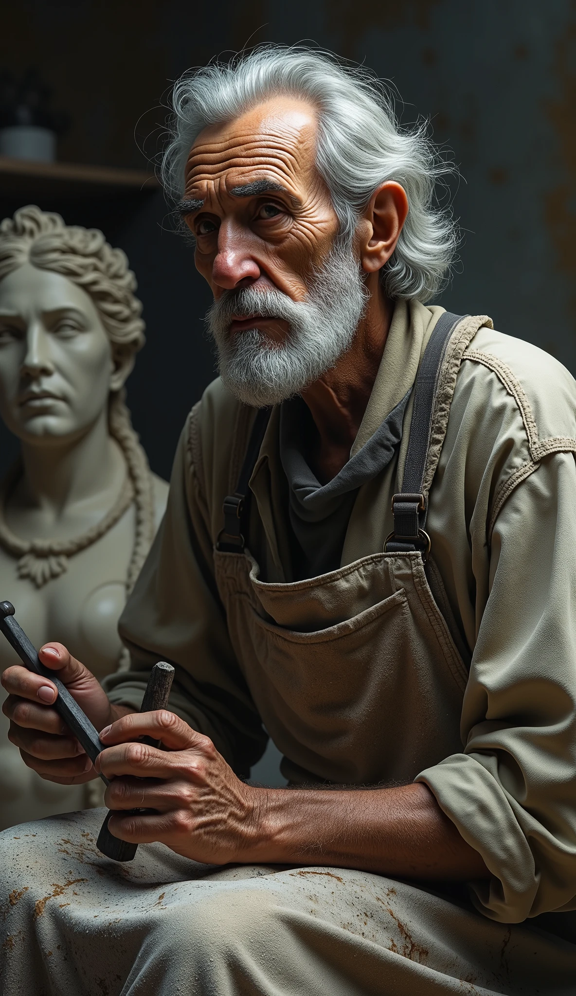Old man makes life-sized ceramic sculptures of women