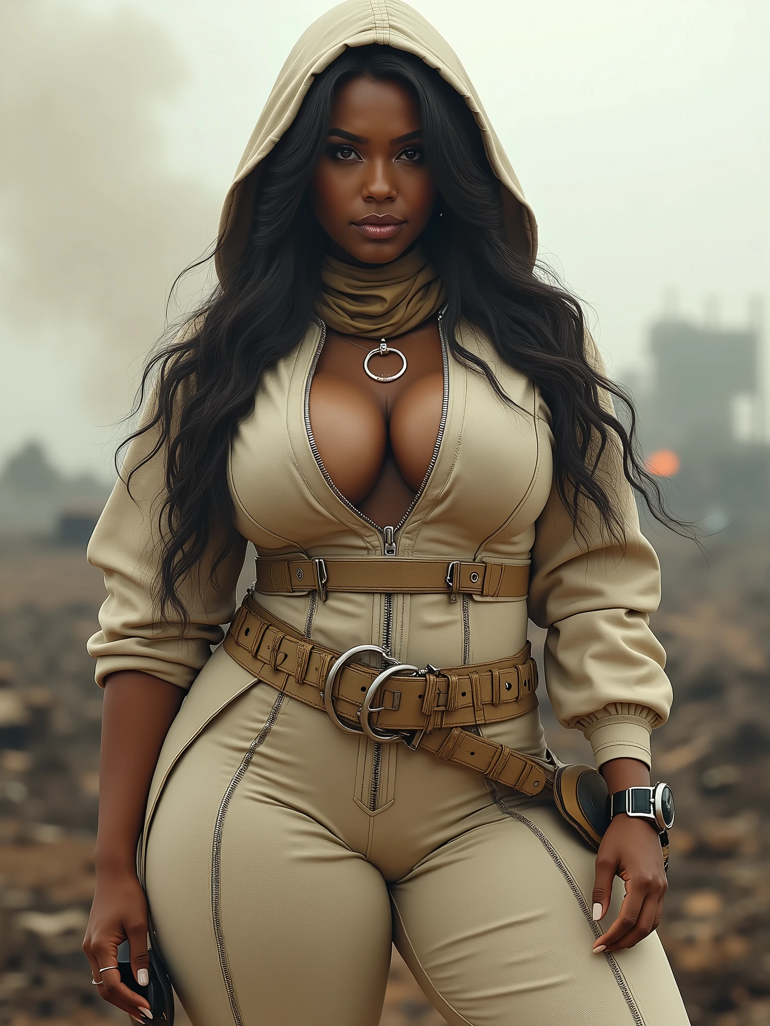 (Best quality, 8k, 32k, Masterpiece, UHD:1.3), Photo of nigerian woman, an epic photograph, small tits WOMAN, deep melanin, Womanly with UBER WIDE HIPS, dark skin Woman, Womancore WITH WIDE HIPS, with THICK THIGHS, dark skin Woman with small chest, physique: Generous backside, bold curves, influential curves, curvaceous simplicity, smooth curves, whiplash curves, bulbous. objective: display epic poses of subject (wearing scarf mask sweater jacket leggings shawl). sharp focus, ulrra photo-realistic techniques, shot on 70mm, highest quality, sony alpha a1, shot on fuji xt-5, color tones: Tan Khaki Amber --auto --s2