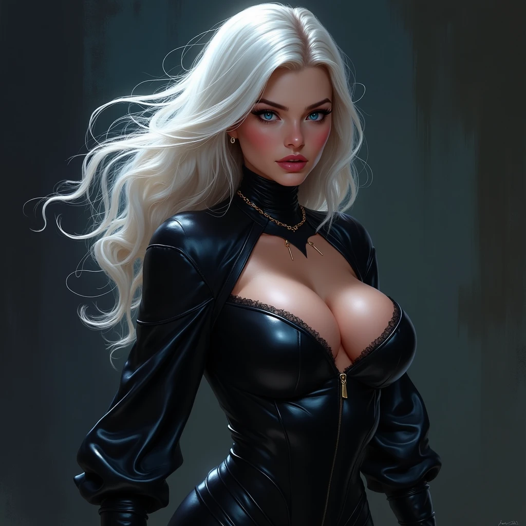 a beautiful young woman , slim body , (small breast) , sparkly blue eyes , intricate black lace underwear , leather jacket , no bra , (((surrealism))), full_body_shot , standing by a window, Moonlight , dramatic, backlit, light rays, volumetric lighting, detailed face, highly detailed, painting , texturize , Style-Empire, (Style-Glass)(extremely detailed 8k wallpaper), film noir mood , grayscale