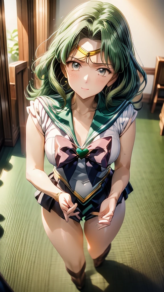 (Woman close up)、((Full body description))、10 generations of women、Pink Lip Gloss、smile、blush、(Open the lipstick a little、High resolution、16K))、In the middle of the desert、Draw to the smallest detail、Noise is kept to a minimum、Do a full Sailor Neptune cosplay、One girl, 独奏, High resolution, Anatomically correct, Highest quality, 