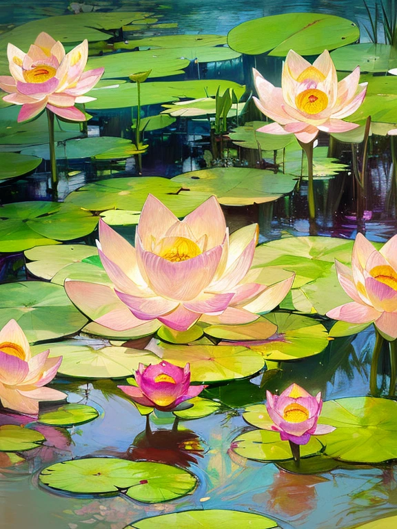 ((masterpiece)), (Photorealistic), (High resolution, Best Quality, Super detailed), (Highly detailed:1.2, unparalleled beauty),
Lotus flower, ((lotus flower blooming on water:1.2)), Hindu taste Lotus religious painting, ((lotus flowers blooming in paradise, in paradise)), Beautiful sacred lotus flower