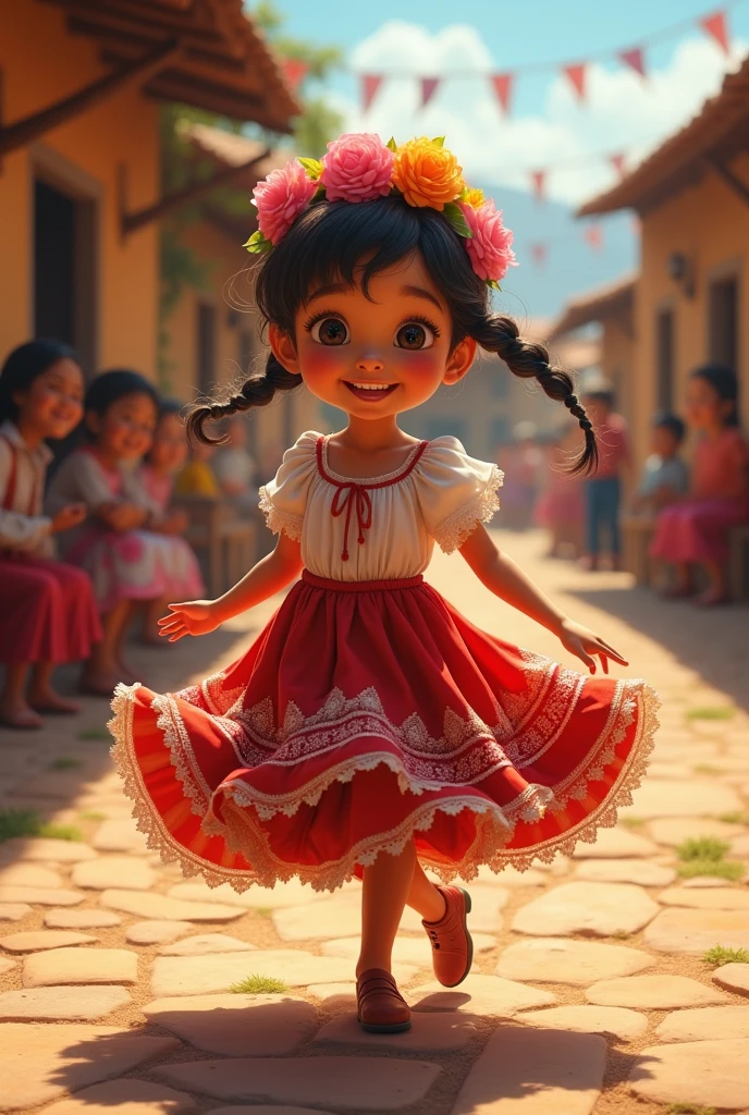Create a child dancing cueca