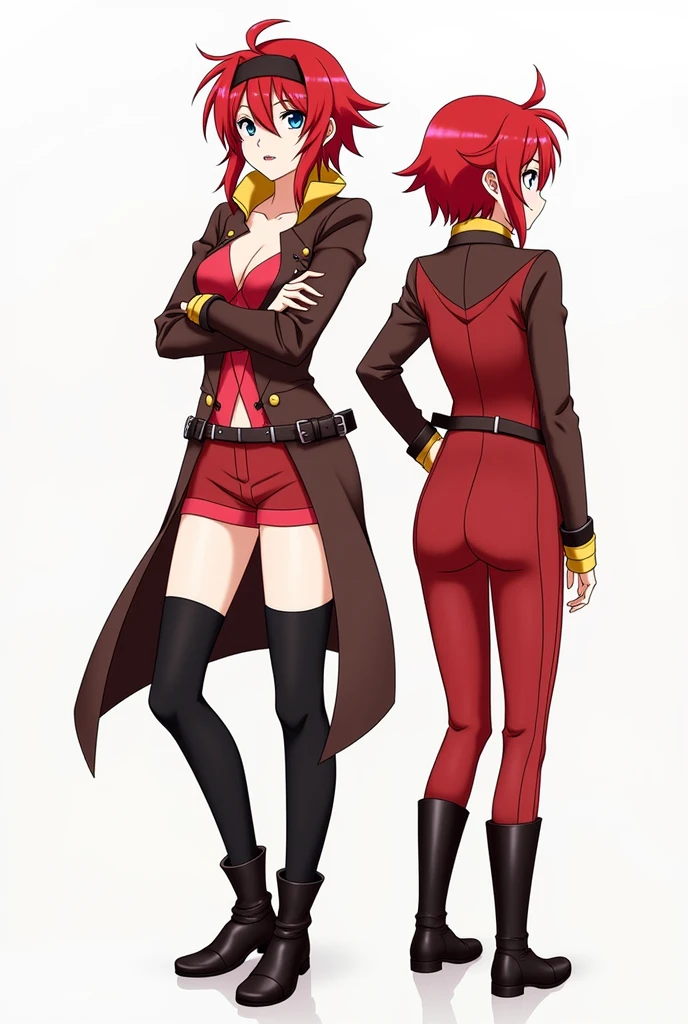 HERO COSTUME BASED ON BOKU NO HERO ACADEMIA, must look like a magician. It should be a masculine suit for a slim body. Includes a witcher&#39;s hat and corset. The model must have orange hair, light skin and green eyes.