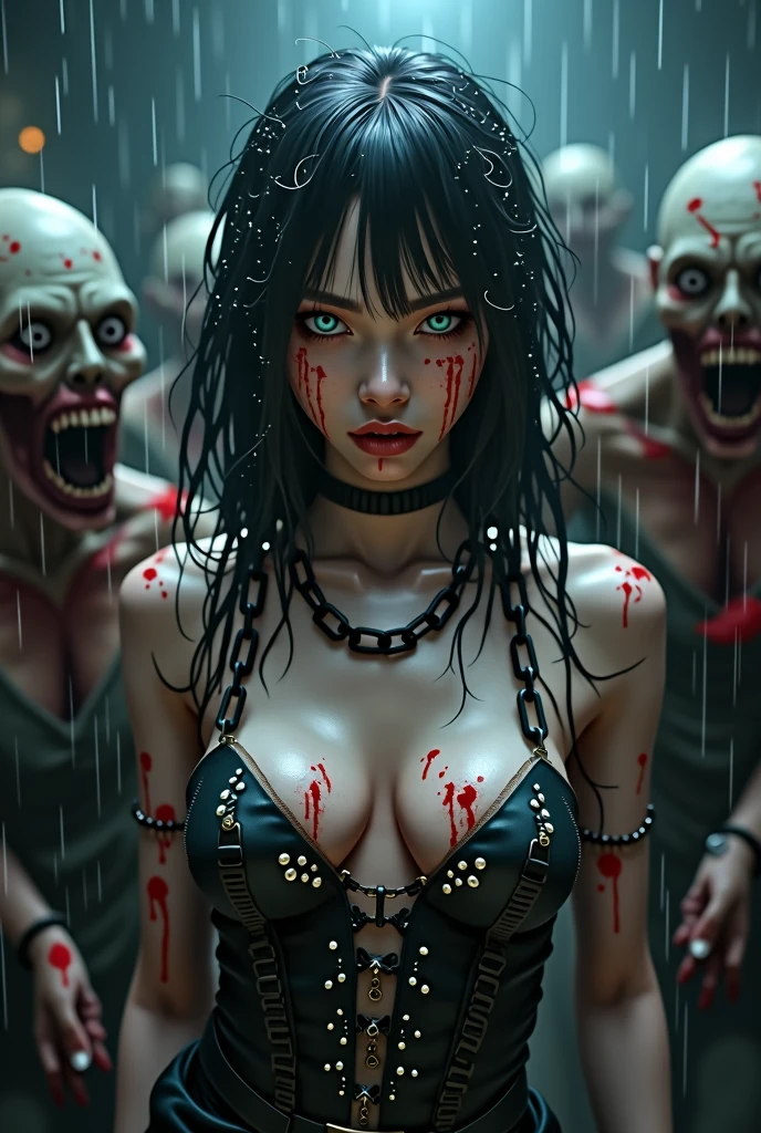 score_9, score_8_up, score_7_up, score_6_up, 1girl, solo, jewelry, rating: safe, brown_eyes, black_hair, lips, makeup, armlet, breasts, egyptian, egyptian_clothes, dark_skin, nose, earrings, gold, lipstick, cleavage, realistic, looking_at_viewer, medium_breasts, open_mouth, oral_invitation, piercing, gyaru, blunt_bangs, bangs, bob_cut, vampire, long_fangs, (from_above:1.3), downblouse, dark, silk, see-through, (blood_from_mouth:1.2), black_robe, blood, sharp_teeth, moonlight, forest, (blood_on_face:1.2)