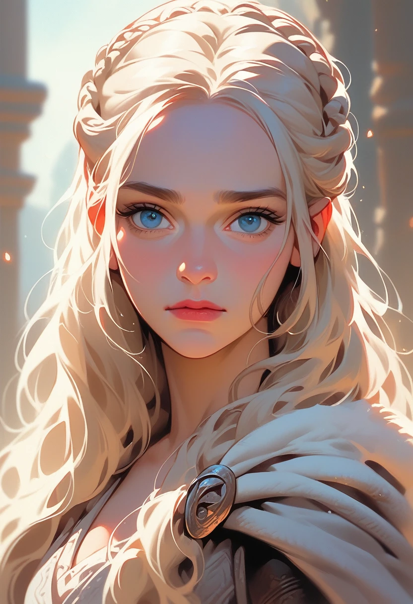 Daenerys Targaryen, girl, character, portrait, blue eyes