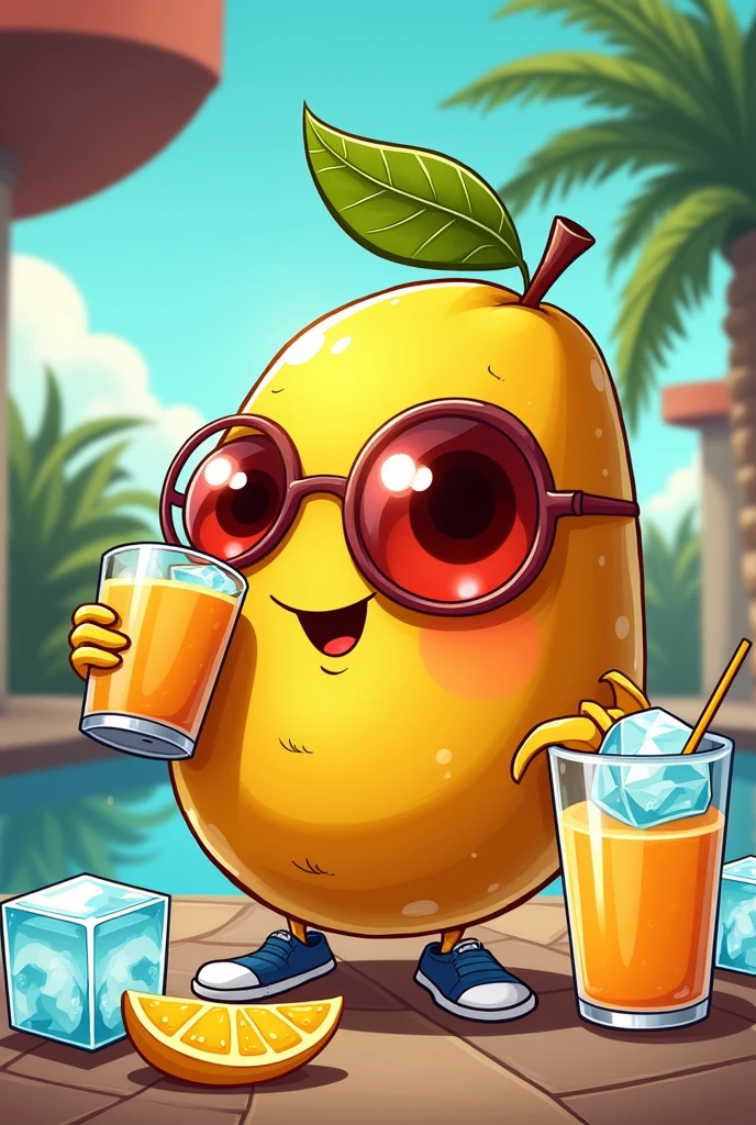 Make a t-shirt print with a pineapple with glasses and beer animated with some phrases in the background with a black background in the beach style