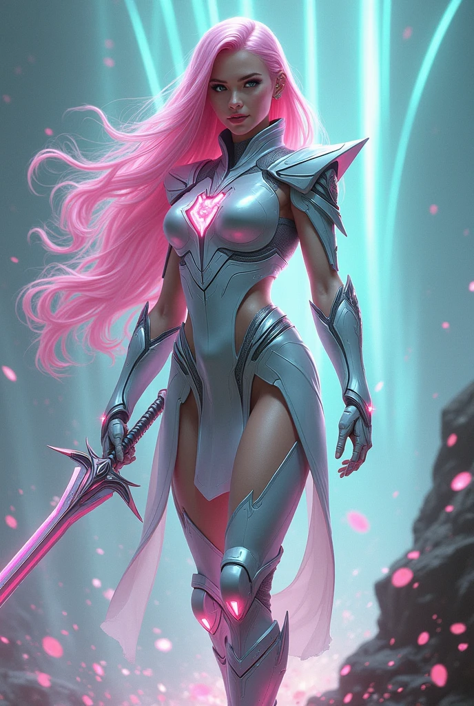 (masterpiece, best quality), best resolution, (2heads:1.5), 1girl, Woman with long light hair and bright makeup, perfect clear face, perfect anatomy, painting of a, Vivid neon ink painting, Vibrant digital painting, mecha suit, katana, Vibrant digital art, colorful art, art of alessandro pautasso, vibrant cartoon art, jen bartel, colorful digital art, Colorful paintings, Colorful Digital Painting, Hypercolor Digital Art, Vivid paintings, Full-color digital art, colourful drawing, vibrant fan art